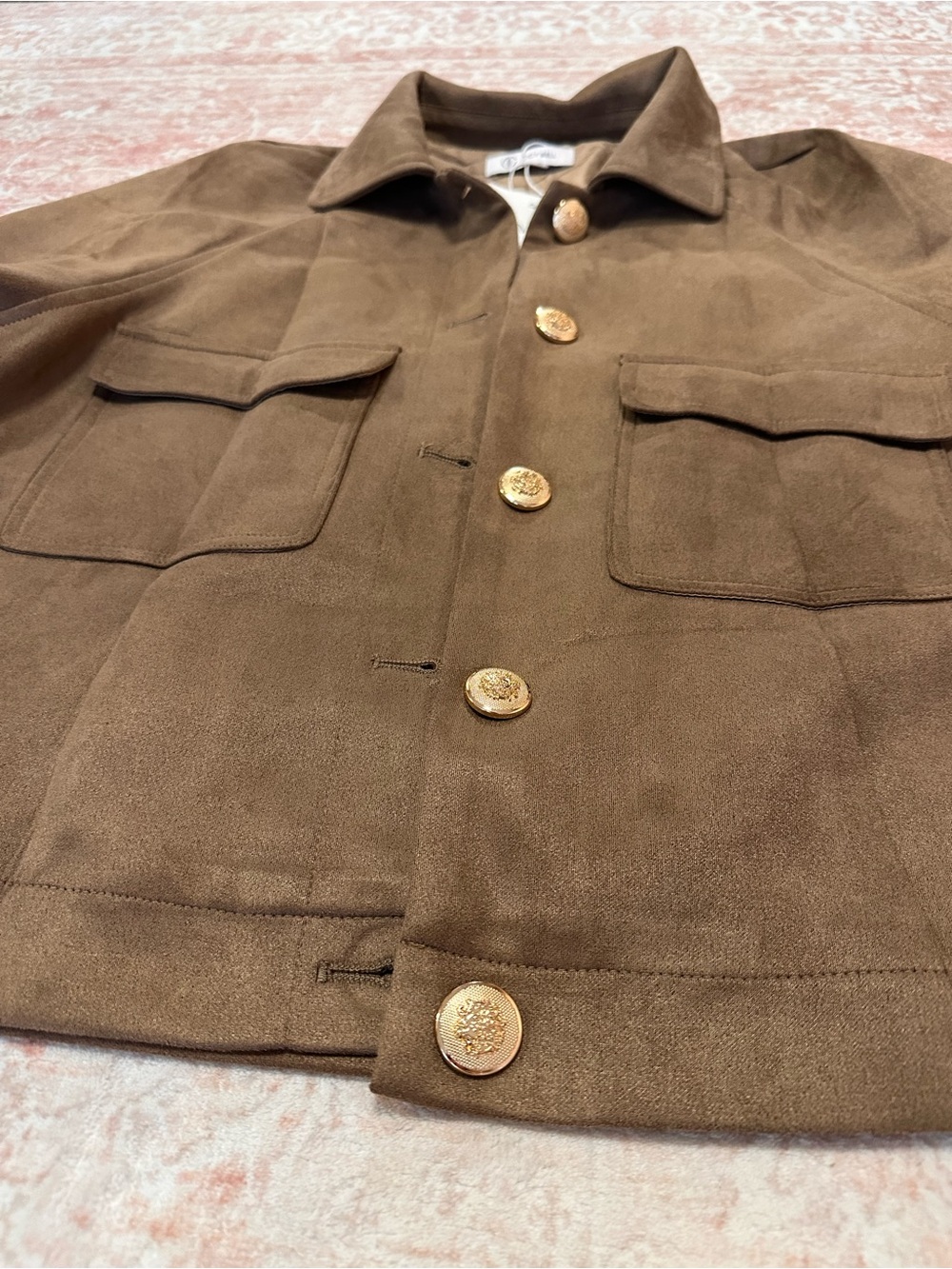 NWT 🤎 Buttoned Faux Suede Jacket - Picture 7 of 14
